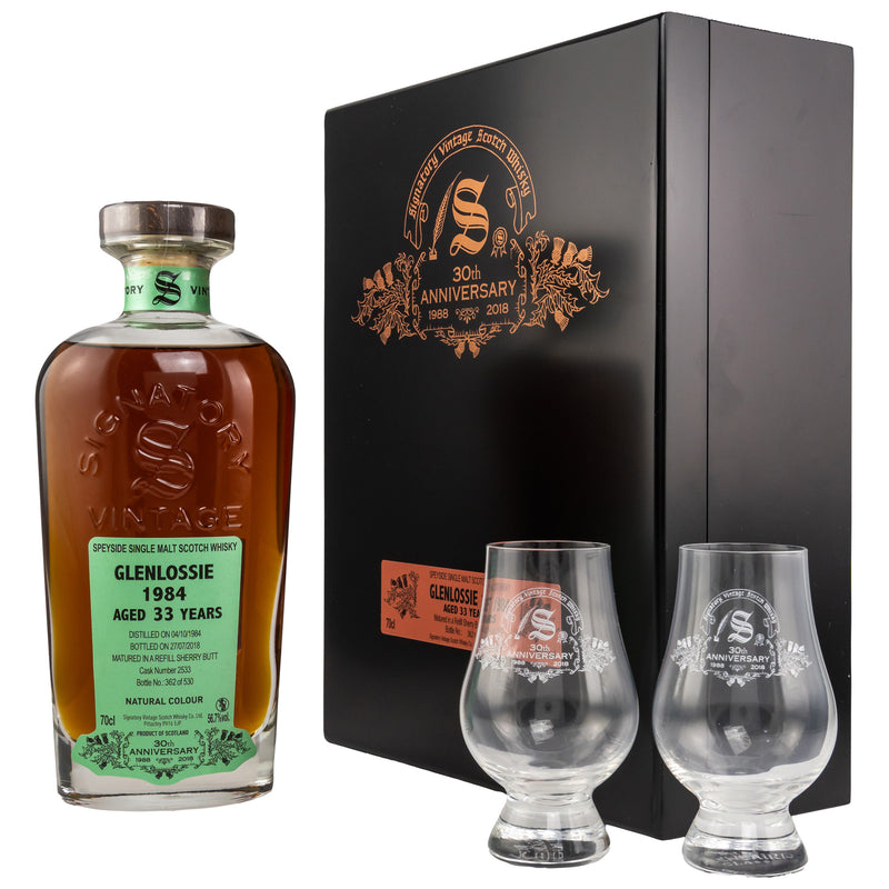 Glenlossie 1984/2018 30th Anniversary + 2 Gläser 56,7% Vol.