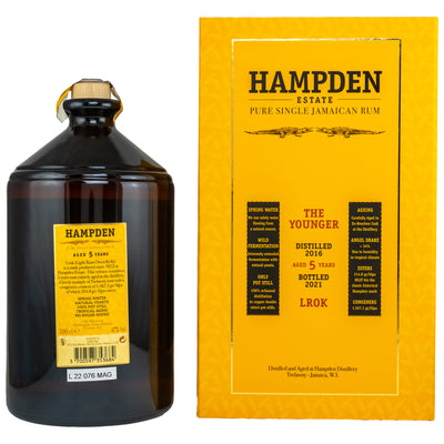 HAMPDEN 2016/2021 LROK - The Younger - 3 liters Pure Single Jamaican Rum 47.0% Vol.