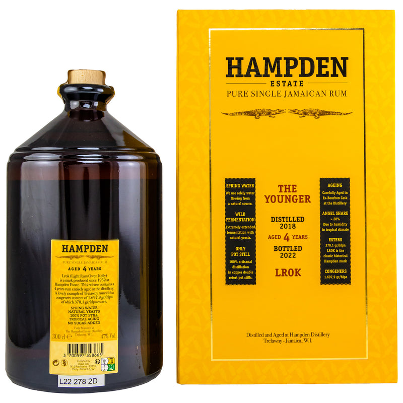 HAMPDEN 2016/2021 LROK - The Younger - 3 liters Pure Single Jamaican Rum 47.0% Vol.