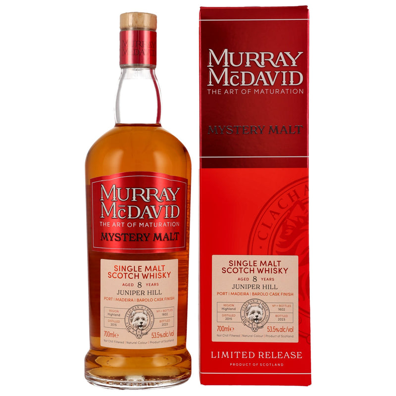 Juniper Hill 2015/2023 - 8 yo - Port, Madeira, Barolo Cask - Murray McDavid 53.5% Vol.