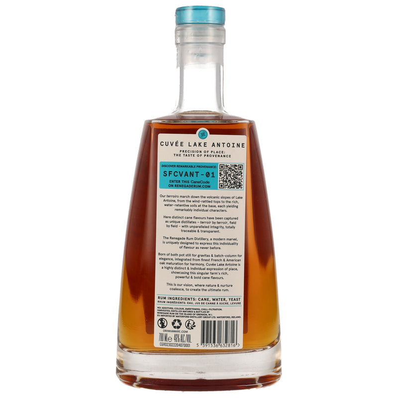 Renegade Cuvée Lake Antoine Single Farm Origin Pure Cane Rum 46% Vol.