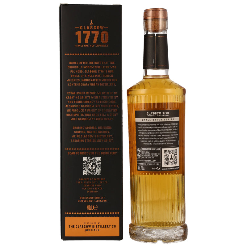 1770 Glasgow 2018/2023 – Triple Distilled – Cognac Cask Finish Single Malt Scotch Whiskey Small Batch Series 52% Vol.
