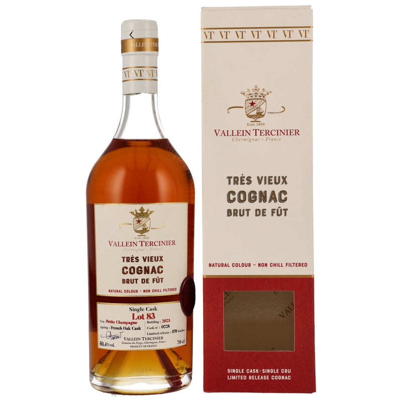 Cognac Petite Champagne Lot 83 – Single Cask Vallein Tercinier 50.4% Vol.