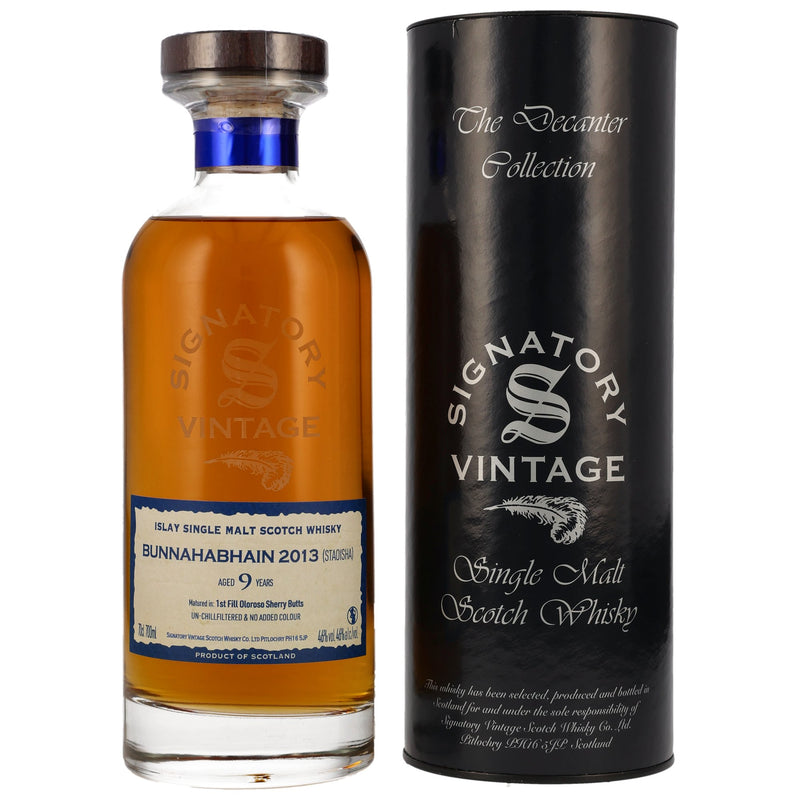 Bunnahabhain Staoisha 2013/2023 Signatory Vintage Islay Single Malt Scotch Whiskey The Decanter Collection 46% Vol.