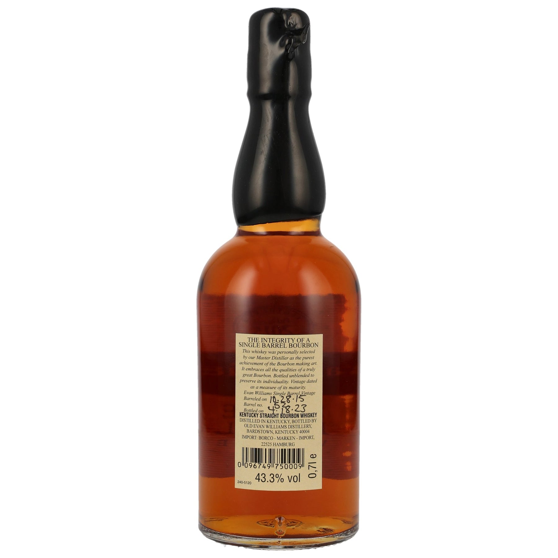 Evan Williams 2015/2023 - 7 yo - Single Barrel 43.3% Vol – Premium