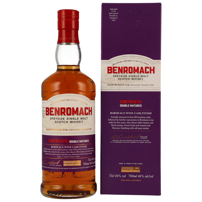 Benromach 2011/2023 Double Matured Bordeaux Cask Speyside Single Malt Scotch Whisky 46% Vol.