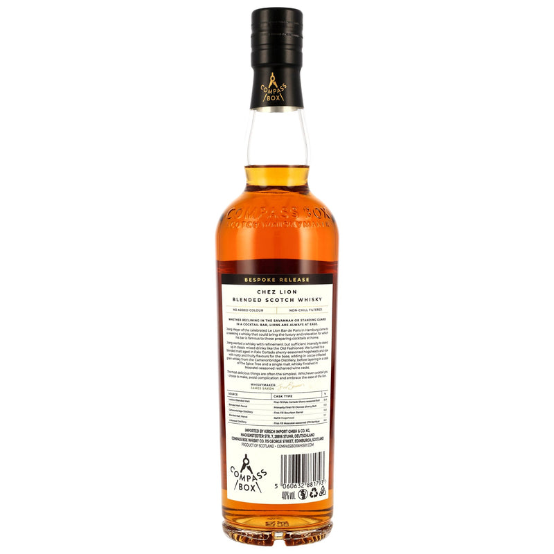 Compass Box Chez Lion Bespoke Release Blended Malt