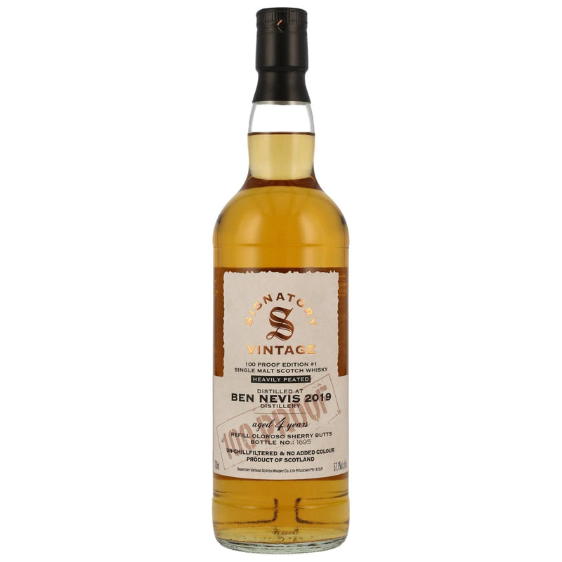 Ben Nevis 2019/2023 - 4 Jahre - Heavily Peated - Signatory 100 Proof Edition 